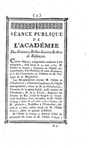 1783 - Séances publiques
