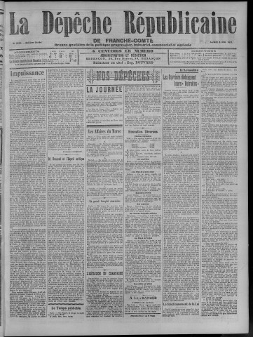 08/05/1911 - La Dépêche républicaine de Franche-Comté [Texte imprimé]