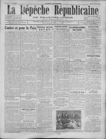 04/10/1932 - La Dépêche républicaine de Franche-Comté [Texte imprimé]