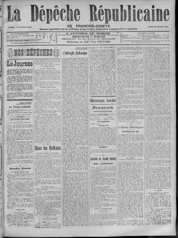 28/07/1913 - La Dépêche républicaine de Franche-Comté [Texte imprimé]