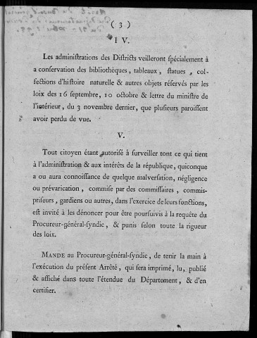 Arrêté du Conseil général du département du Doubs. A la séance publique du 21 décembre 1792, l'an 1er de la République française