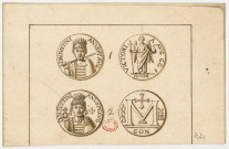 Deux monnaies romaines de l'empereur Justinien Ier [Image fixe] , [S.l.] : [s.n.], [circa 1650]