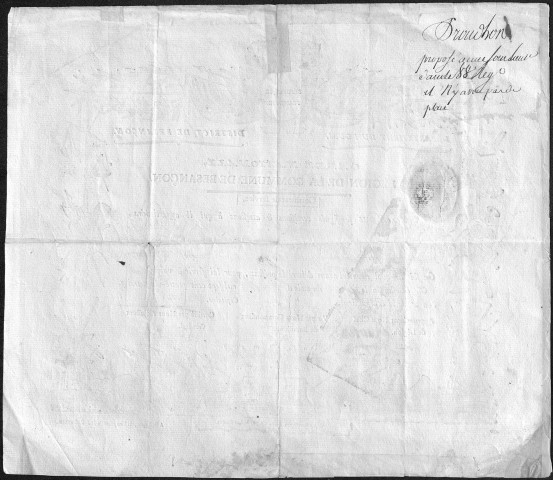 Ms 2896 - Papiers officiels de Pierre-Joseph Proudhon et de sa famille.