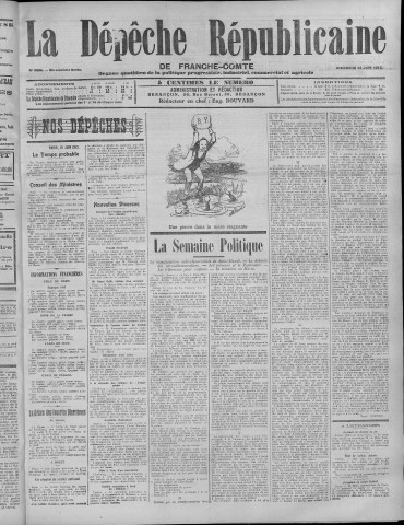 16/06/1912 - La Dépêche républicaine de Franche-Comté [Texte imprimé]