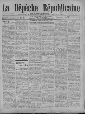 07/04/1920 - La Dépêche républicaine de Franche-Comté [Texte imprimé]