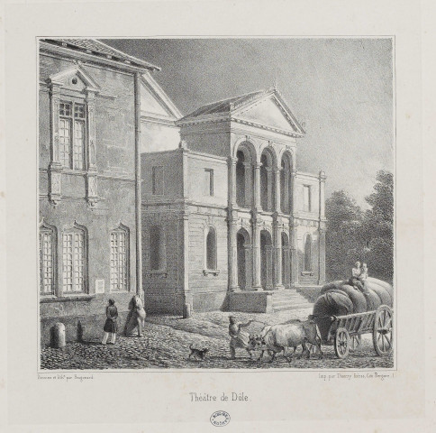Portail de l'ancien couvent des Cordeliers [estampe] : Franche-Comté / Fragonard 1825, lith. de Engelmann , 1825
