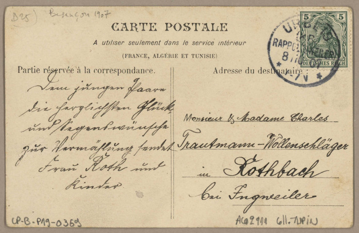 Chapeline François ANNELOT, 101 Grande Rue - Besançon. [image fixe] , 1904/1907