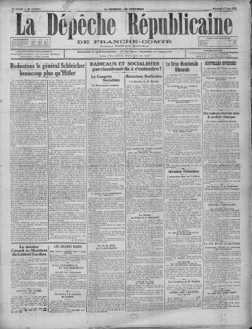 01/06/1932 - La Dépêche républicaine de Franche-Comté [Texte imprimé]