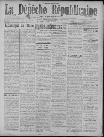 28/11/1922 - La Dépêche républicaine de Franche-Comté [Texte imprimé]