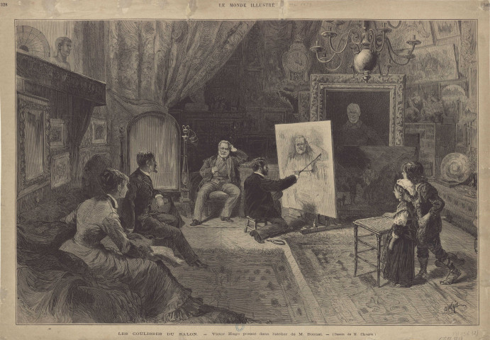 Les coulisses du salon [image fixe] / F. Moller sc  ; M. Claverie , Paris, 1879