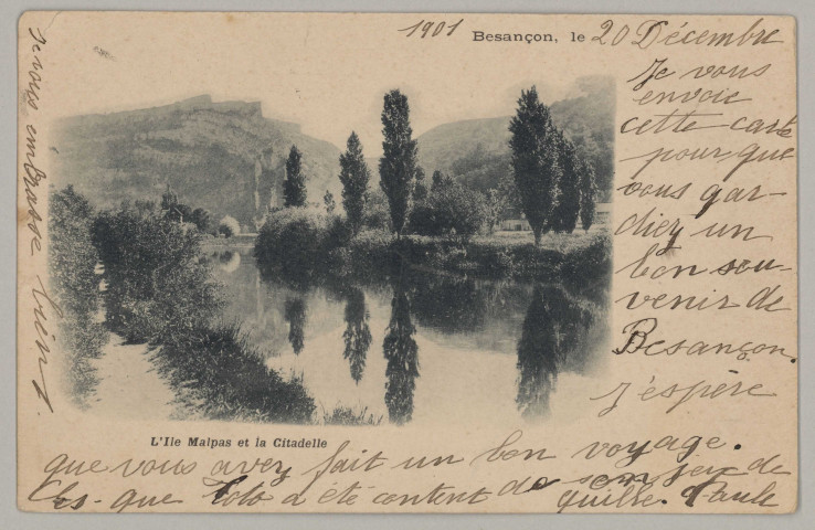 Besançon (Doubs) - L'Ile de Malpas et la Citadelle [image fixe] , 1897/1903