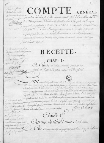 Comptes de la Ville de Besançon, recettes et dépenses, Compte de Pierre Bourdarye (1767)