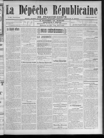 18/02/1907 - La Dépêche républicaine de Franche-Comté [Texte imprimé]