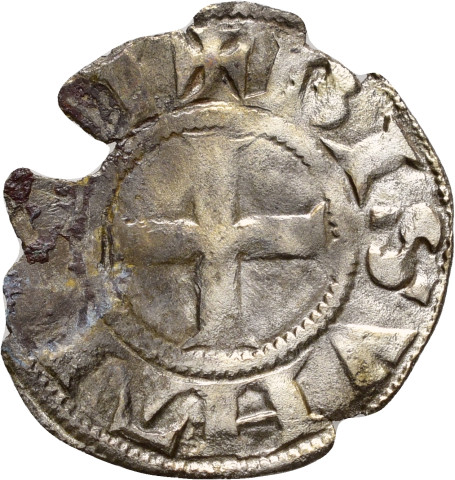 874.1.89.2 - pièce de monnaie ; fragment (2) ; denier estevenant
