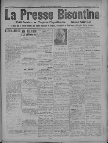 14/01/1920 - La Dépêche républicaine de Franche-Comté [Texte imprimé]