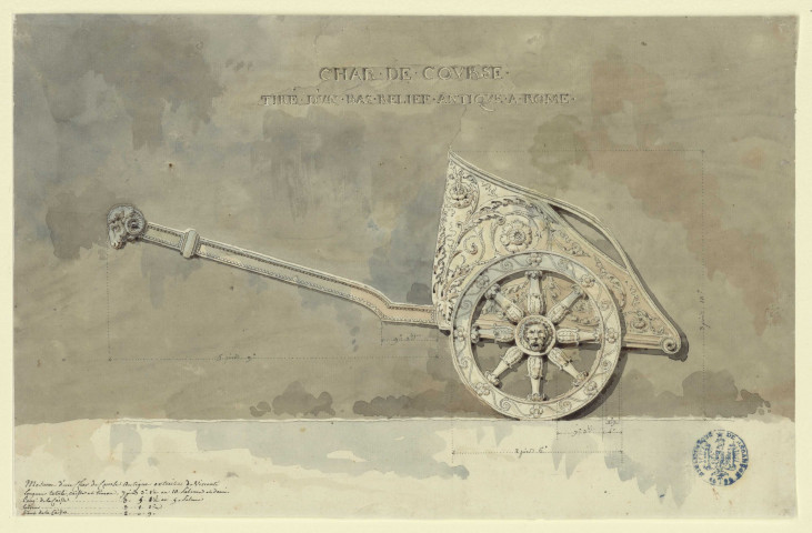 Char de course, tiré d'un bas-relief antique à Rome / Pierre-Adrien Pâris , [S.l.] : [P.-A. Pâris], [1700 - 1800]
