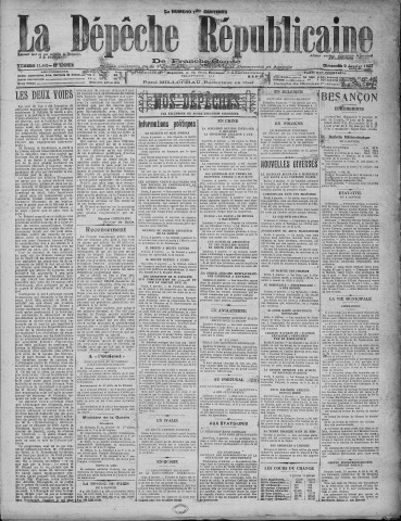 09/01/1927 - La Dépêche républicaine de Franche-Comté [Texte imprimé]