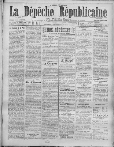 25/03/1925 - La Dépêche républicaine de Franche-Comté [Texte imprimé]
