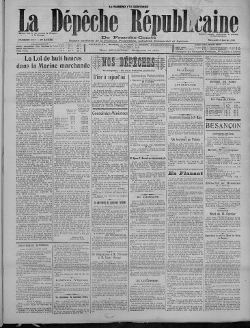18/01/1922 - La Dépêche républicaine de Franche-Comté [Texte imprimé]