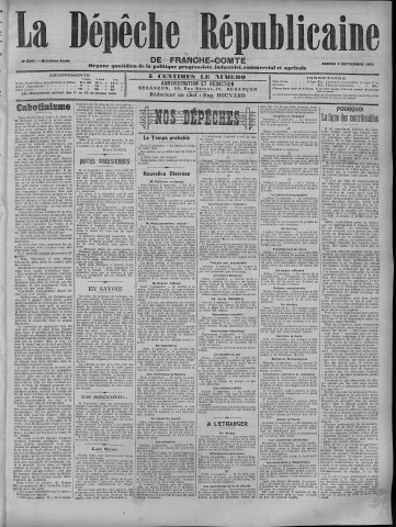 03/09/1910 - La Dépêche républicaine de Franche-Comté [Texte imprimé]