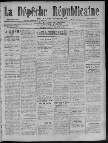 13/03/1906 - La Dépêche républicaine de Franche-Comté [Texte imprimé]