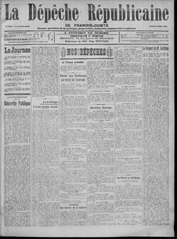 24/04/1913 - La Dépêche républicaine de Franche-Comté [Texte imprimé]