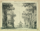 Jardin pour l'acte III de "L'Amant sylphe", opéra-comique créé à Fontainebleau le 24 octobre 1783. Projet de décor de théâtre / Pierre-Adrien Pâris , [S.l.] : [P.-A. Pâris], [1700-1800]