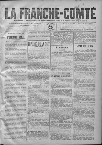 26/04/1888 - La Franche-Comté : journal politique de la région de l'Est