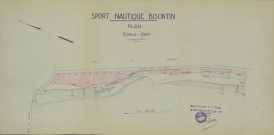 Sport Nautique Bisontin, relations avec la ville, projet de construction d'une piscine : plans (1950) ; correspondance (1960-1963) ; plaquettes de communication relatives aux activités proposées par le SNB dans les années 1980.