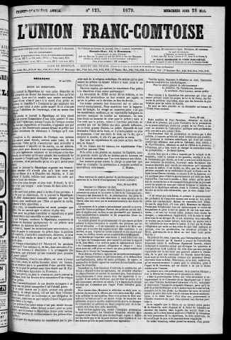 28/05/1879 - L'Union franc-comtoise [Texte imprimé]