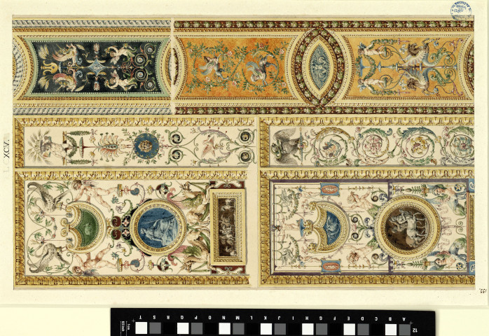 Détails d'arabesques (ou grotesques) des pilastres du décor des Loges de Raphaël au Vatican / Pierre-Adrien Pâris , [Rome] : [P.-A. Pâris], [1773]