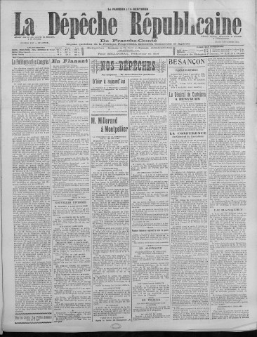 07/11/1921 - La Dépêche républicaine de Franche-Comté [Texte imprimé]