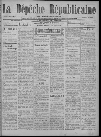 14/01/1911 - La Dépêche républicaine de Franche-Comté [Texte imprimé]