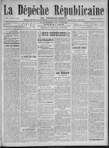 25/03/1914 - La Dépêche républicaine de Franche-Comté [Texte imprimé]