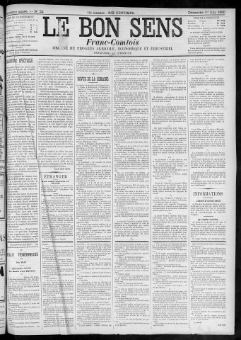 01/06/1890 - Organe du progrès agricole, économique et industriel, paraissant le dimanche [Texte imprimé] / . I