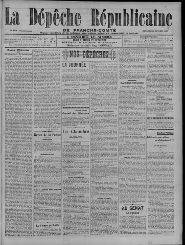 30/10/1907 - La Dépêche républicaine de Franche-Comté [Texte imprimé]