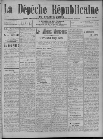 25/03/1911 - La Dépêche républicaine de Franche-Comté [Texte imprimé]