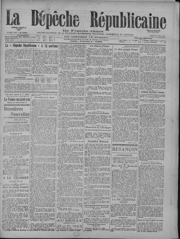 26/06/1920 - La Dépêche républicaine de Franche-Comté [Texte imprimé]