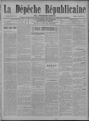 19/02/1910 - La Dépêche républicaine de Franche-Comté [Texte imprimé]