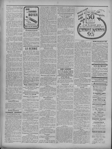 29/11/1920 - La Dépêche républicaine de Franche-Comté [Texte imprimé]