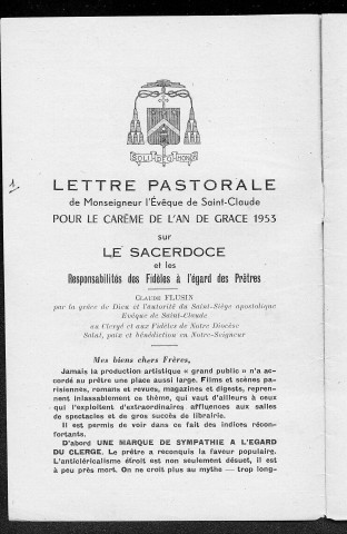 19/02/1953 - La Semaine religieuse du diocèse de Saint-Claude [Texte imprimé]