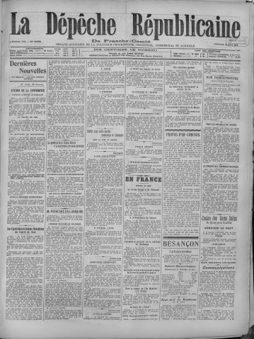 22/08/1919 - La Dépêche républicaine de Franche-Comté [Texte imprimé]