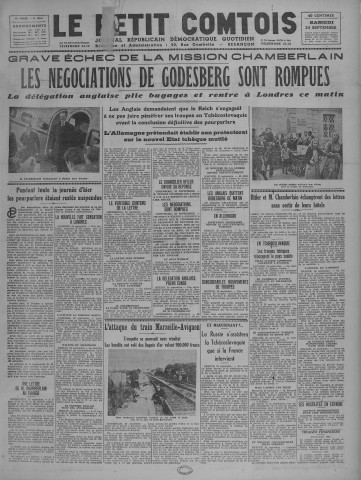 24/09/1938 - Le petit comtois [Texte imprimé] : journal républicain démocratique quotidien
