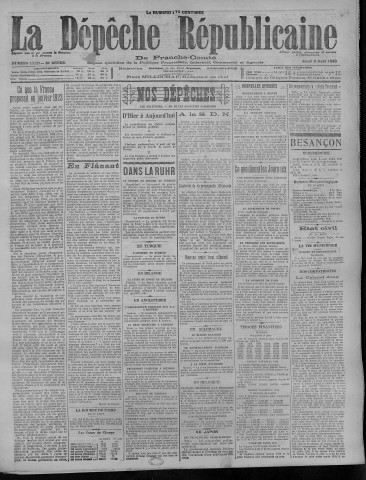 02/08/1923 - La Dépêche républicaine de Franche-Comté [Texte imprimé]