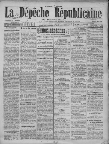 01/05/1924 - La Dépêche républicaine de Franche-Comté [Texte imprimé]