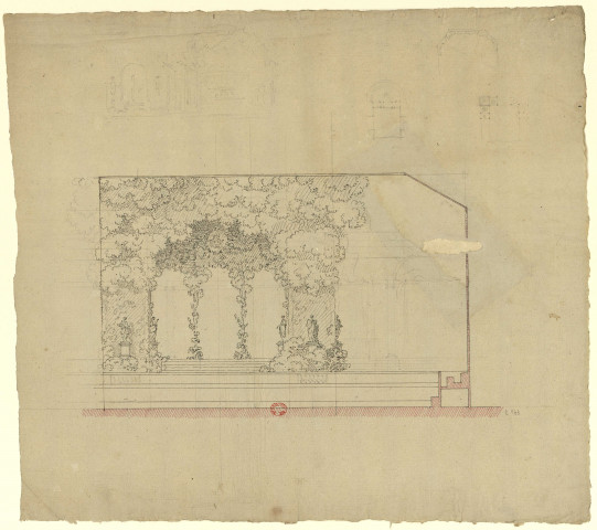 Décor de théâtre représentant un jardin [Dessin] , [S.l.] : [s.n.], [1750-1799]