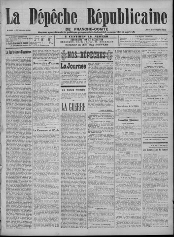31/10/1912 - La Dépêche républicaine de Franche-Comté [Texte imprimé]