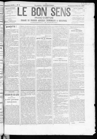 06/02/1887 - Organe du progrès agricole, économique et industriel, paraissant le dimanche [Texte imprimé] / . I