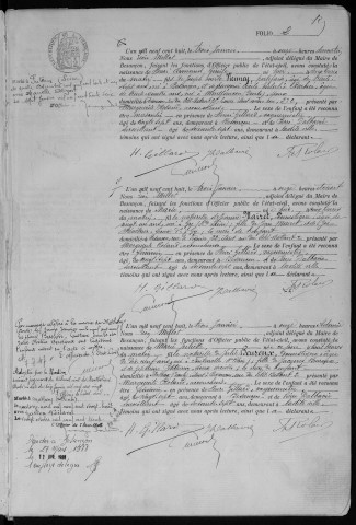 Registre des naissances, 1908