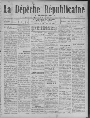 03/12/1909 - La Dépêche républicaine de Franche-Comté [Texte imprimé]